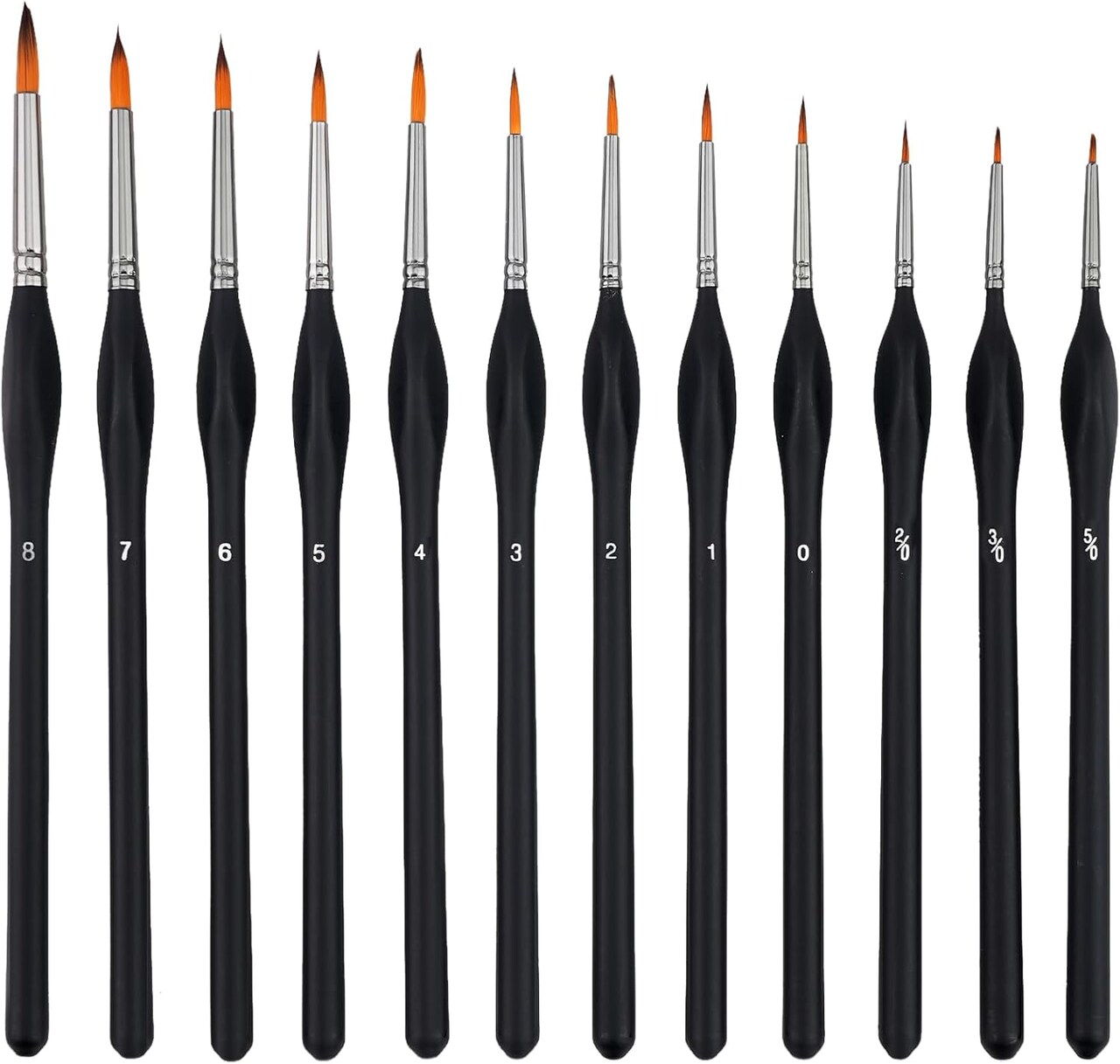 Paint Brush Set,12Pcs Paint Brushes Value Pack, Includes 12 Different Types of Brushes,Black Color,Easy to Clean for Washable Paint Acrylic